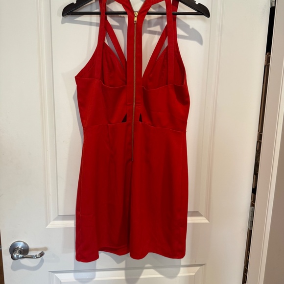 NBD - red mini dress with halter back - Picture 2 of 4